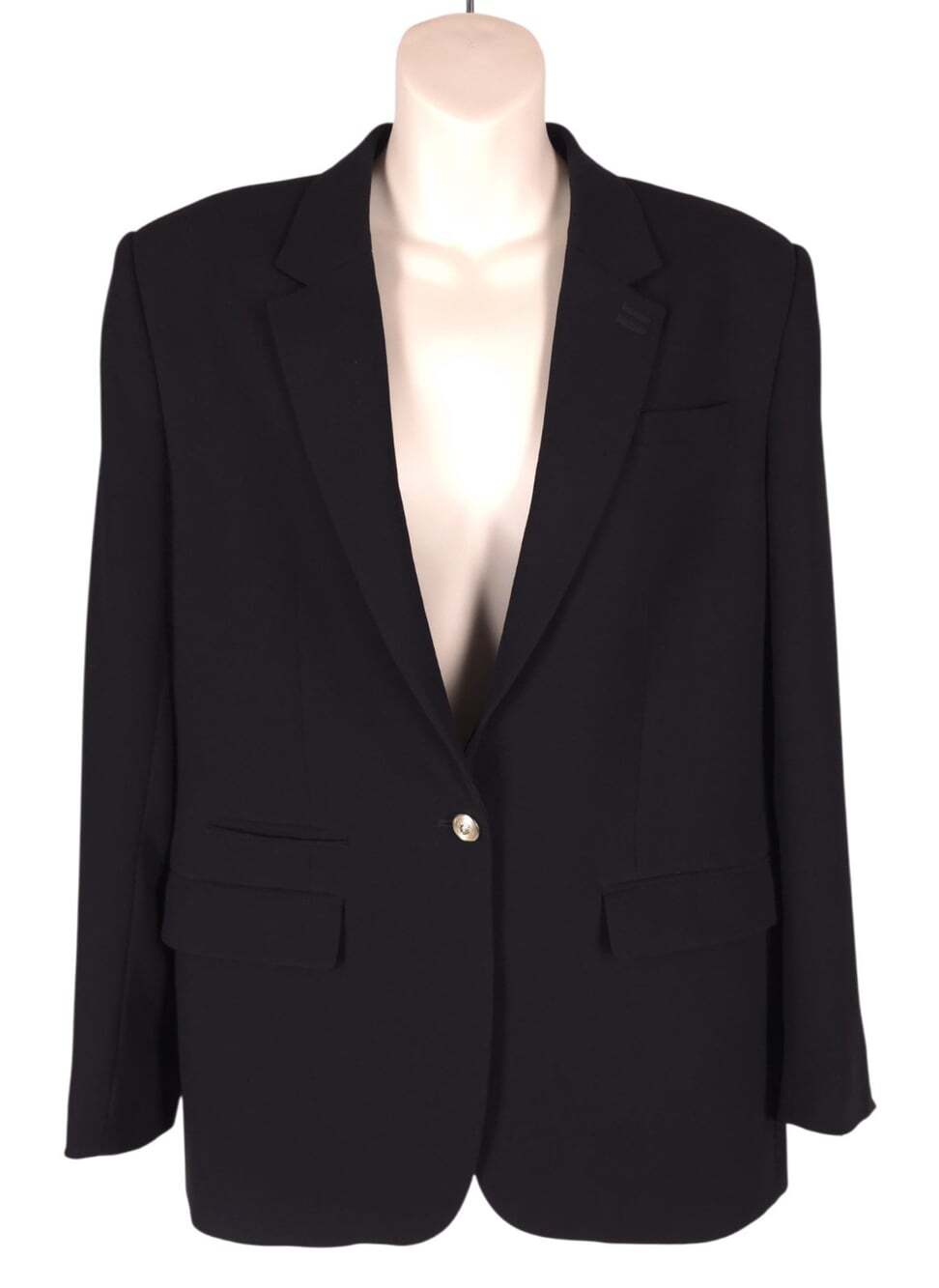 The Kooples Tailored Blazer US L EU 40 Womens Black Notched Lapel $395